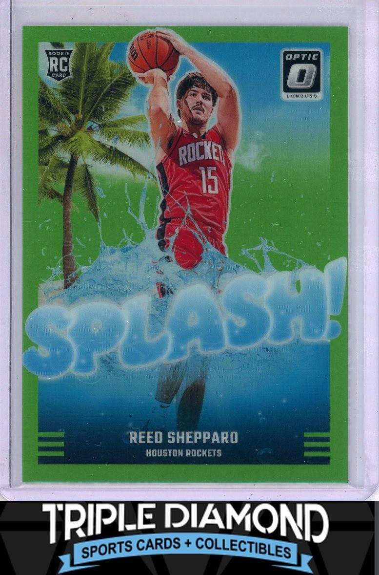 2024-25 Donruss Optic Reed Sheppard Rookie Splash! Green Prizm #012/199 N980