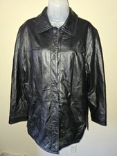 Vintage Centigrade Leather Jacket Coat Womans Large Black