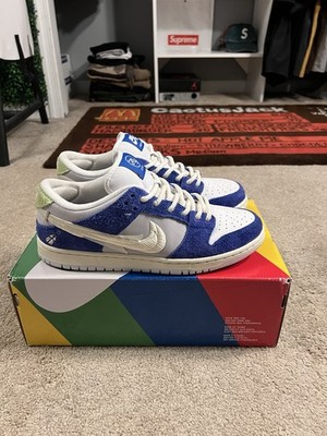 Nike SB Dunk x Fly Streetwear Gardenia Low Men's Sneakers Royal Blue, Size 8.5