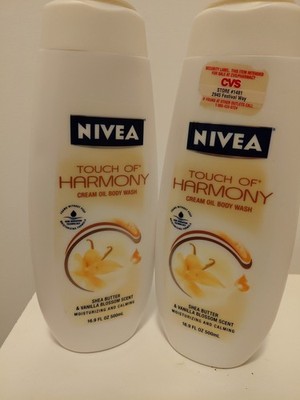 2X Nivea Touch of Harmony SHEA BUTTER & VANILLA BLOSSOM Body Wash, 16.9oz | RARE
