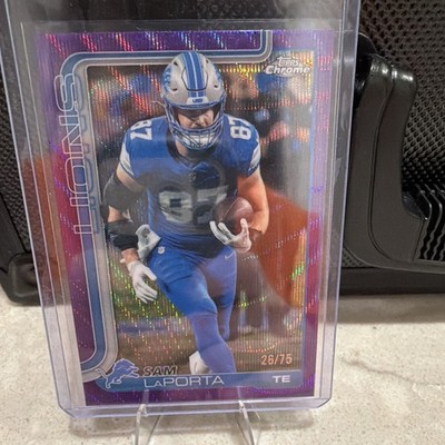 Topps Chrome 2025 Sam LaPorta Detroit Lions #100 Serial Numbered 26/75