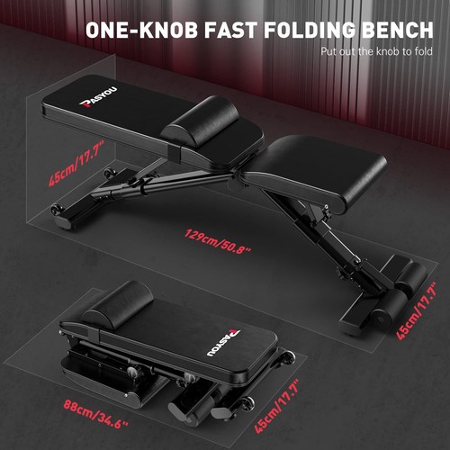 Pasyou Adjustable Weight Bench880Lb Weight Capacity For Strength Training Bench - Picture 8 of 9