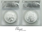 2024 Morgan and Peace Silver Dollar 2-coin Set Advance Release ANACS MS70