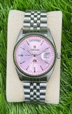 Orologio Uomo Vintage Ricoh President Automatico Lunetta Scanalata Giappone Giorno/Data