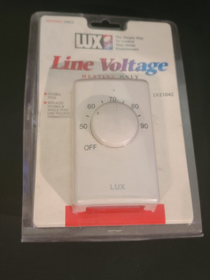 LUX Line Voltage Heating Only Thermostat LV21042 New Sealed