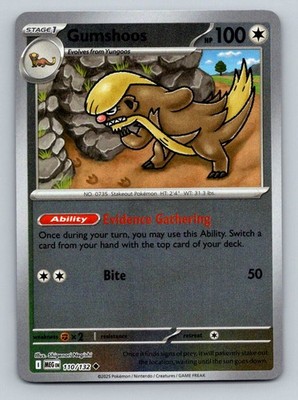 Gumshoos 110/132 Uncommon Mega Evolution Pokemon Reverse Holo LP