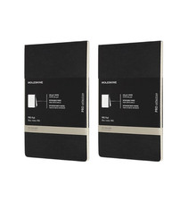 2 Moleskine PRO Pad Soft Cover Large 5 x 8.25 Ruled Black 96 Pages