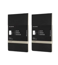 2 Moleskine PRO Pad Soft Cover Large 5 x 8.25 Ruled Black 96 Pages