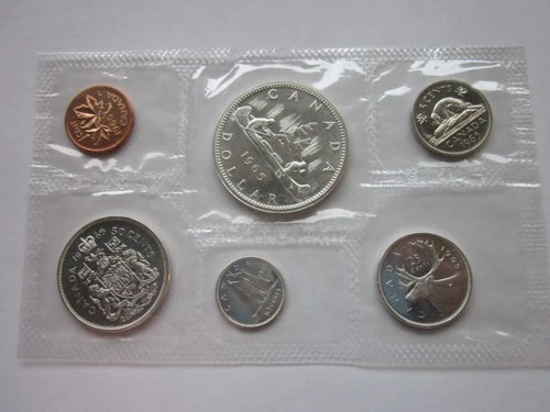 CANADA 1965 PROOFLIKE SET, 1.11 OZS PURE SILVER SHIPS FREE