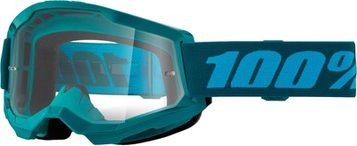 100 Strata 2 Goggles Motocross Mountain Biking Clear Lens Blue Stone OSFM