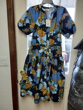 Nwt Free Assembly Womens Raglan Sleeve Midi Dress Blue Floral S M L XL