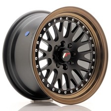 Cerchio in Lega Japan Racing JR10 15x8 ET20 4x100/108 Nero Opaco Canale Bronzo