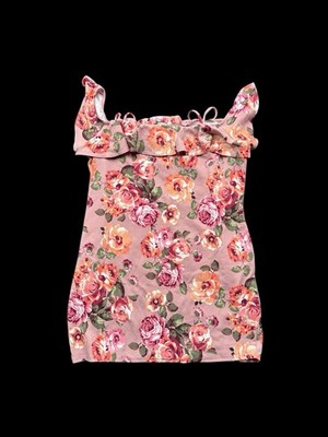 Pink Ruby&Lace floral blouse with ruffle neckline 