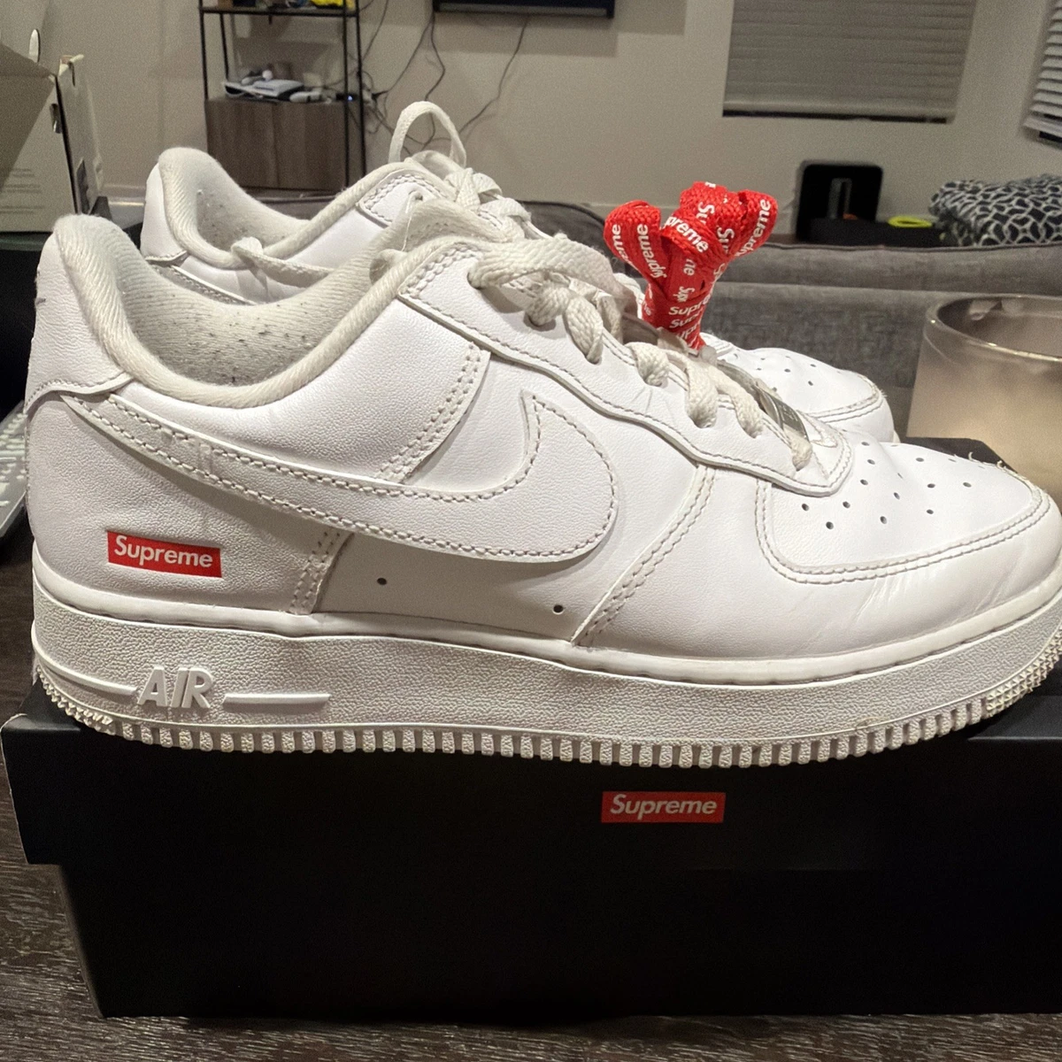 Preços baixos em Nike Air Force 1 Supreme White | eBay
