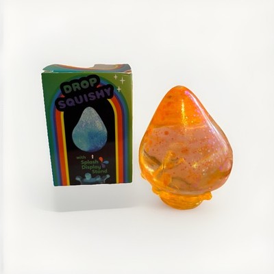 Squishy Drop Fidget Toys, Sensory Squeeze Toy with Glitter. Color  Orange