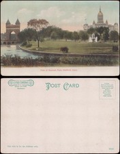 Unused, undivided back, Bushnell Park, Hartford CT, rounded corners