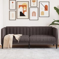 Sofa 2-Sitzer Stoff Dunkelbraun Couch PolstermöBel Wohnzimmer
