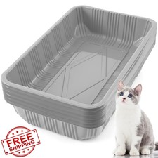 Tessco for you 30 Pack Disposable Cat Litter Boxes Gray