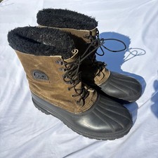 Sorel Caribou Winter Mens Boots Size 12 Brown Black Steel Shank