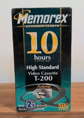 Lot of 2 New Memorex 10 Hours T-200 High Standard Video Cassette VHS Sealed