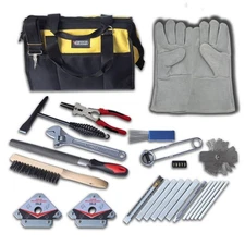 VASTOOLS Welding Accessories,25pc,Chipping Hammer,Leather Gloves,Soapstone Ho...