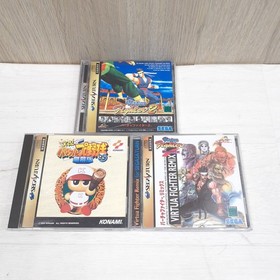 SEGA SATURN console Japan White bundle with 6 games, 1 controller & cables work