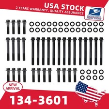 Cylinder Head Bolt Set Wwasher 1343601 Compatible For Sb Chevy 350 383 400 Sbc