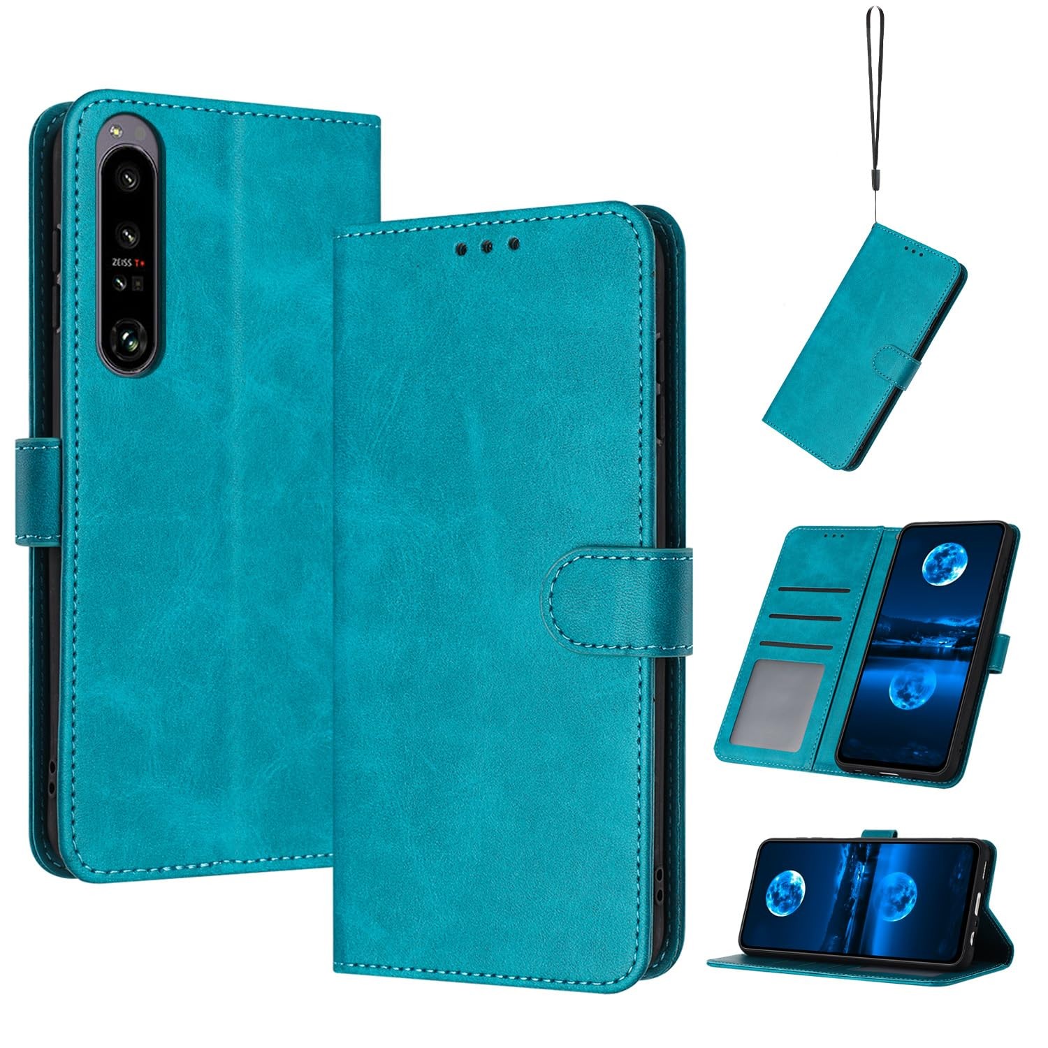 Coque en cuir pour Sony Xperia 1 IV étui de protection noir