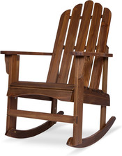 Marina Oak Adirondack Rocking Chair for Ultimate Indoor  Outdoor Relaxation