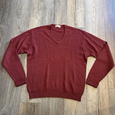 Vtg 50s Jantzen Kharafleece Sweater V-Neck Pullover Mens 42 USA Made Diving Girl