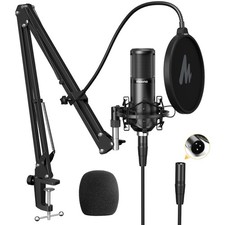 XLR Condenser Microphone, Professional Cardioid Studio Recording Mic for Stre...
