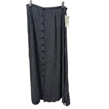 Jones New York Sport Womens Black Button Up Maxi Skirt Size 10 Made in USA