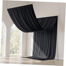 30x20FT Ceiling Curtain Panels - 6 Panels of 60"W x 240"L Pack of 6 Black