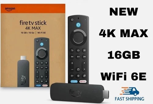 AMAZON FIRE TV Stick 4K MAX 16GB - Wi-Fi 6E - Streaming Device - Newest Model