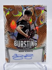 2025 Leaf Vivid Baseball Noah Schultz White Sox Orange Bursting Auto 4/4