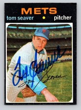 TOM SEAVER 1971 Topps Autographed MLB card TTM/IP signature