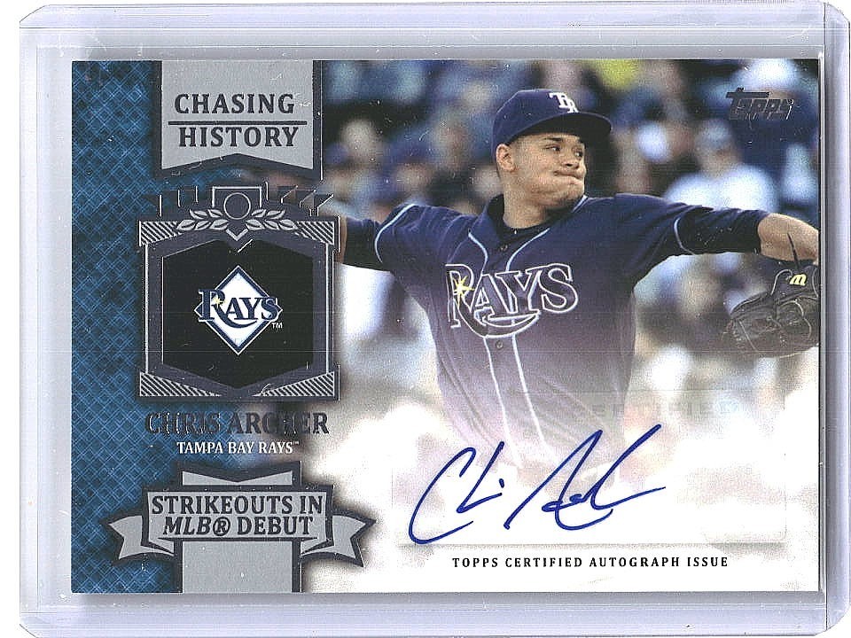 CHRIS ARCHER #2013 Topps Chasing History Ks in DEBUT Auto #CHA-CA TAMPA BAY Rays