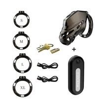 2025 Male Chastity Cage Device Remote App Control with 4 Rings Tube Plug Key