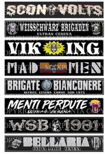 CESENA 8 ADESIVI PLASTIFICATI " TIFOSI ULTRAS SUPPORTERS "  misure 3 cm. x 18 cm
