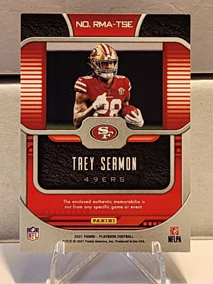 2021 Panini Playbook - Rookie Materials Trey Sermon #RMA-TSE (MEM, RC) - Image 2 of 2