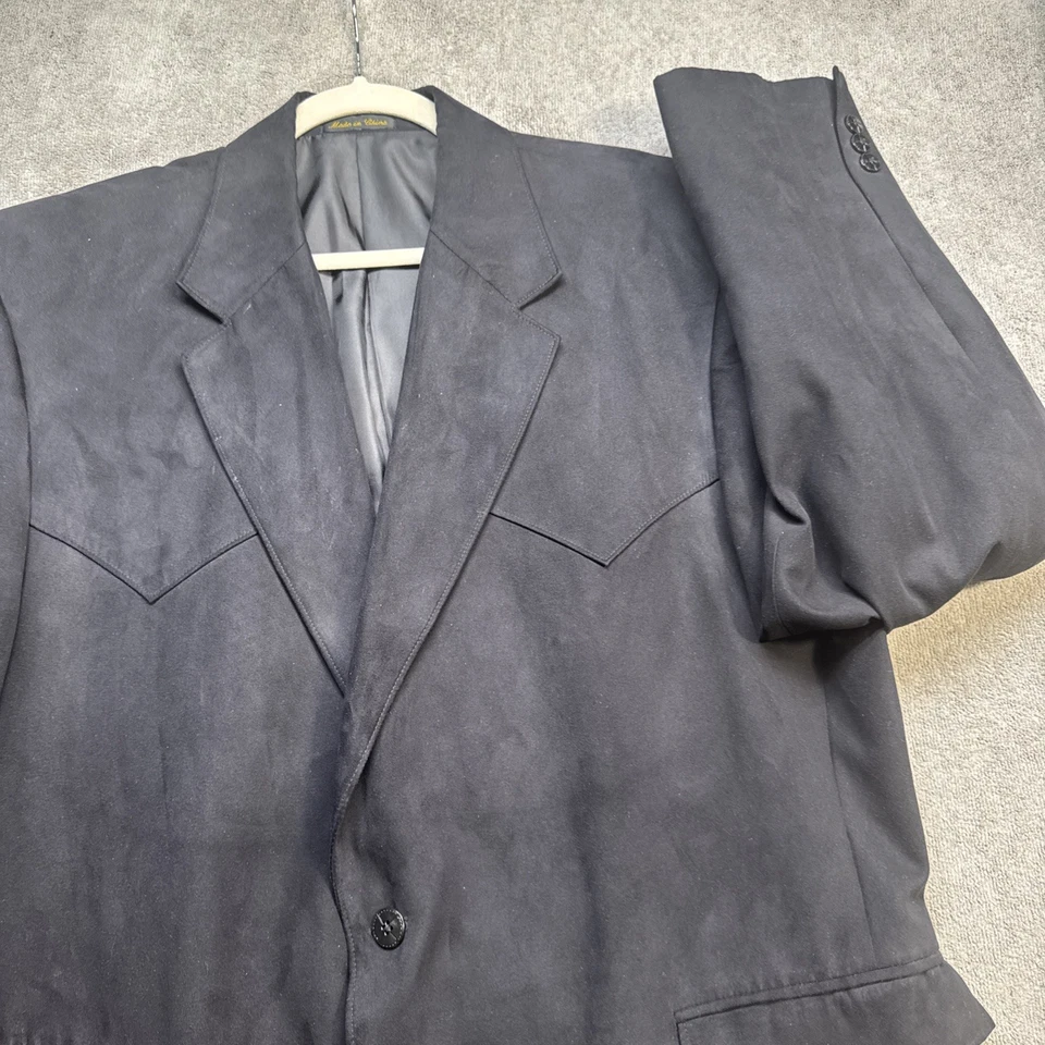 Circle S 男式西部西装外套黑色牛仔夹克 48R 1990 年代 Y2K 复古 — 第 2/4 张图片