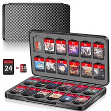 Switch Game Case Holder with 24 Cartridge 6.14 x 0.61 x 3.39 inches, Black