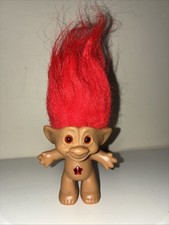 Vintage Red Hair Troll with Gem, 3 In. Doll Ace Novelty Treasure Troll