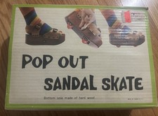 Vintage Omnia'C Pop Out Roller Skate Sandals with Hard Wood bottom Sz 7/8