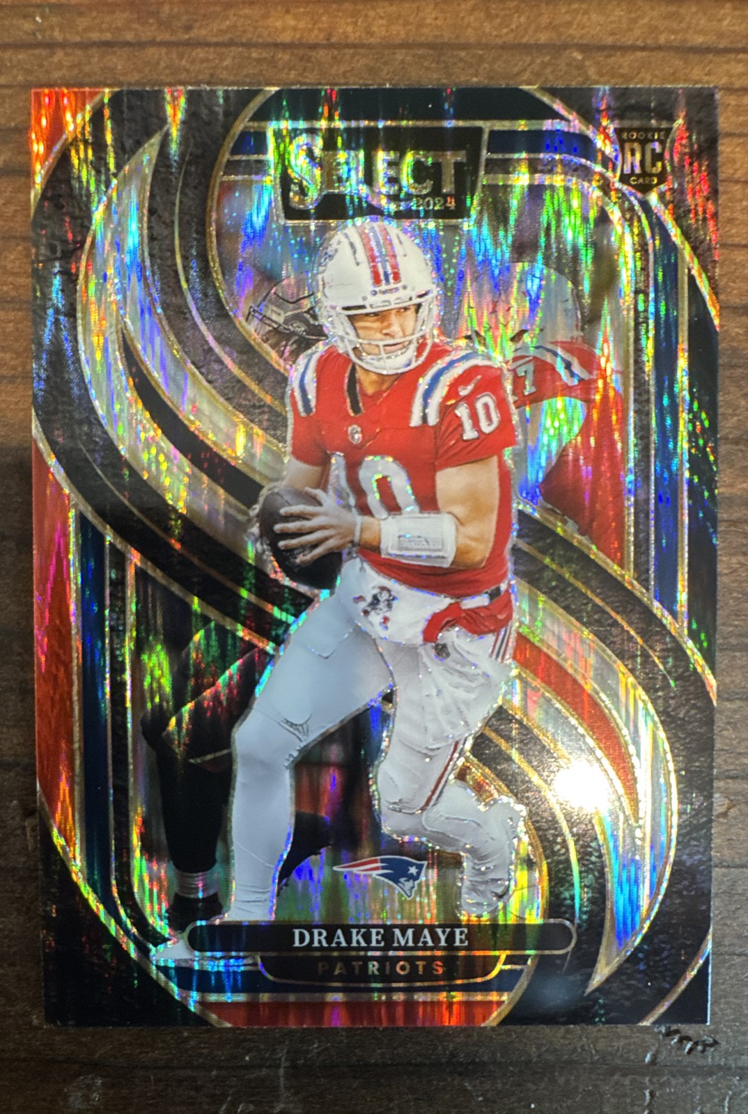 2024 Panini Select - Premier Level Drake Maye #113 Black & Red Shock Prizm (RC)