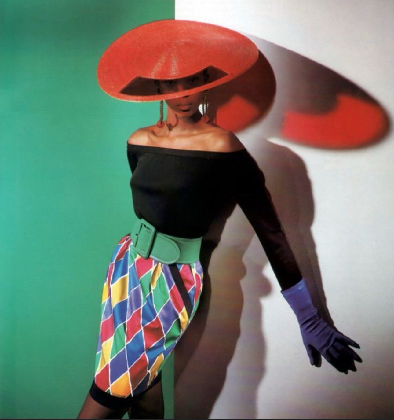 SAINT LAURENT Gonna Arlecchino St Laurent Rive Gauche Vintage anni 80