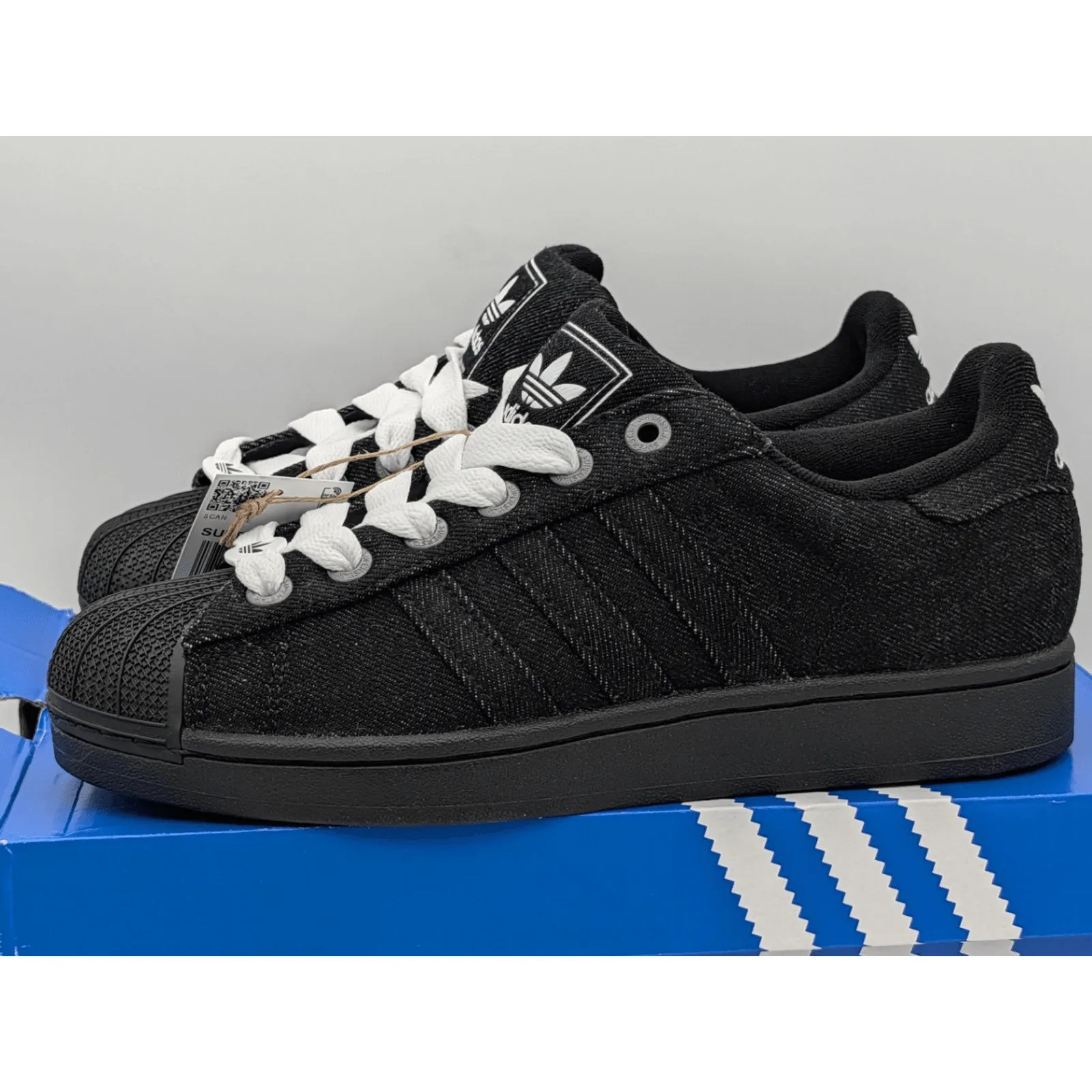 Adidas Superstar II Originals 7M 8W Black Denim Casual Shoes