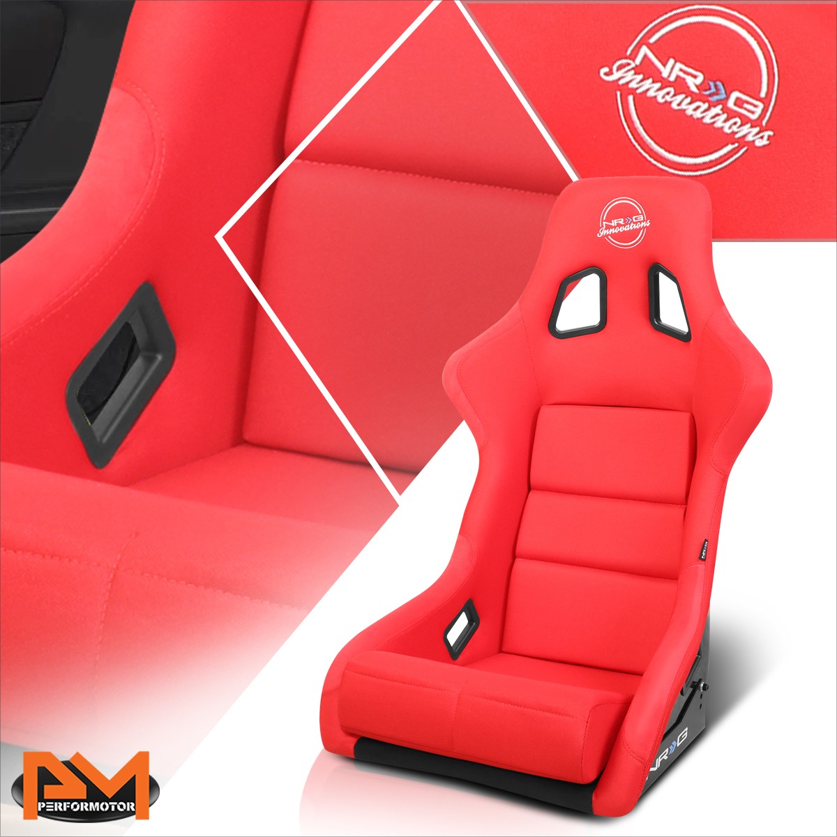 NRG FRP-304RD-NRG Xtra Large Size Fixed Back Racing Bucket Seat w