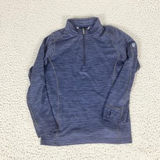 Kuhl Pullover Kids Small 7-8 Blue 1/4 Zip Mock Neck Hiking Fleece Top Outdoor