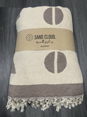 NIP RARE Sand Cloud Delta Blanket Natural Taupe Tan 100% Turkish Organic Cotton